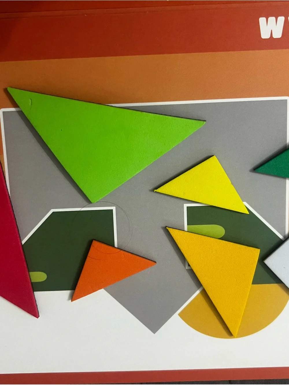 Magnetic Fun Form Builders - Green, Orange, Red Shapes